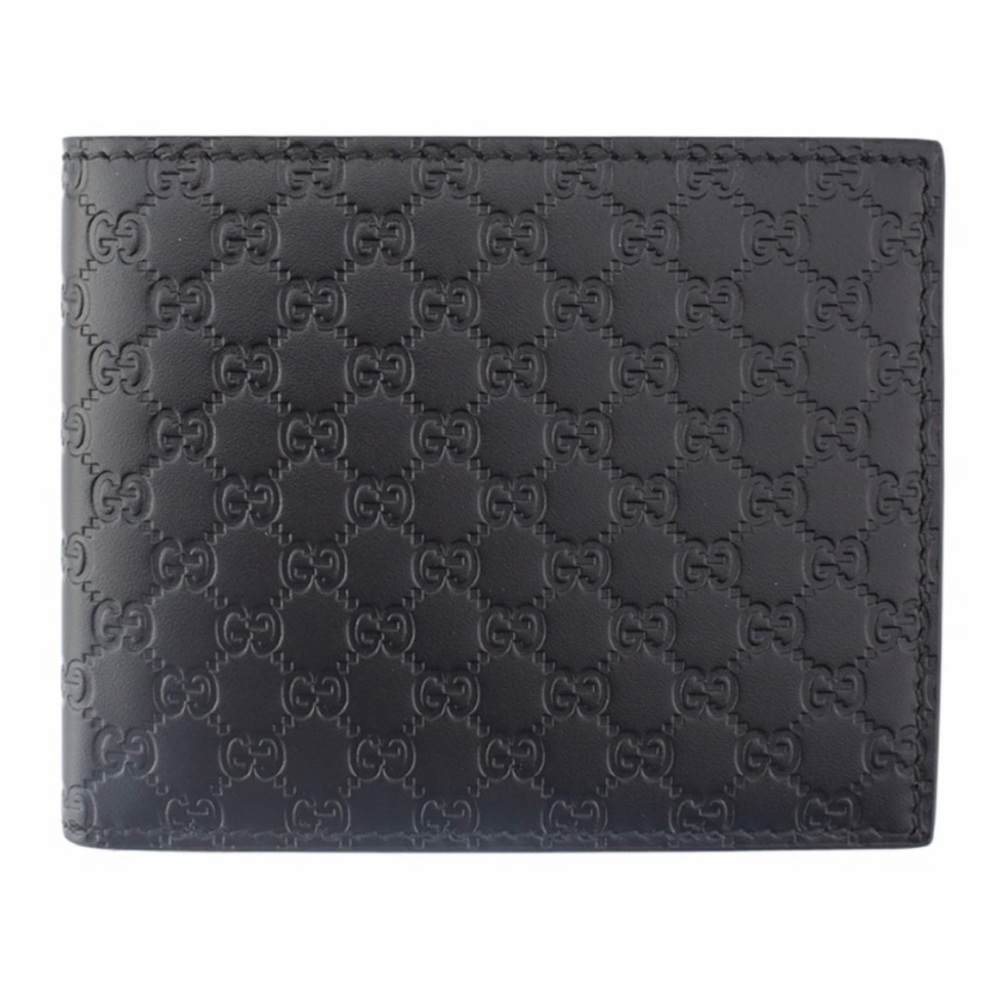 New Black leather Gucci Microguccissima bi-fold wallet 
4.3” x 3.5” x 0.5”